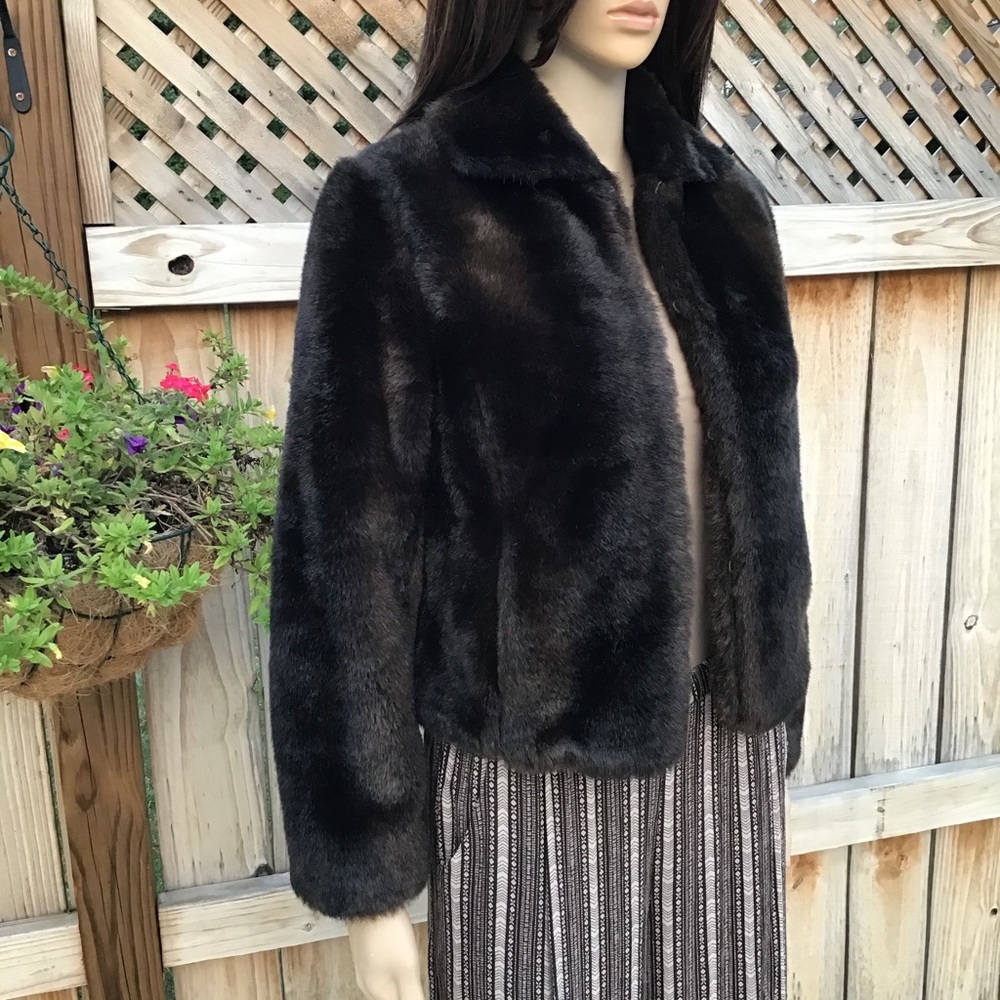 FAUX MINK DARK BROWN BEAUTIFUL ANN TAYLOR - Picture 6 of 15
